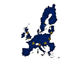 Image showing Map and flag of the EU on poppy seeds