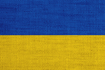 Image showing Flag of Ukraine on old linen