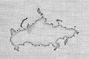 Image showing Map of Russia on old linen