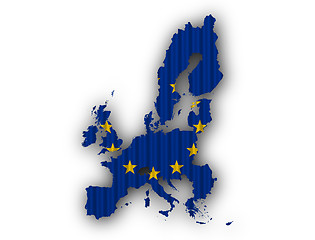 Image showing Map and flag of the EU on corrugated iron