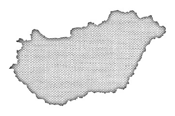 Image showing Textured map of Hungary,