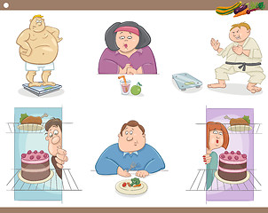 Image showing people on diet cartoon set