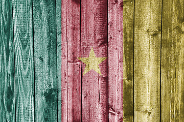 Image showing Textured flag of Cameroon