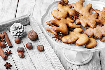 Image showing Vase with Christmas cookies