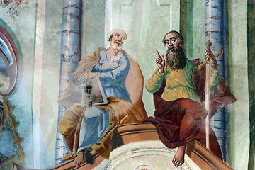 Image showing Fresco painting on the ceiling of the church