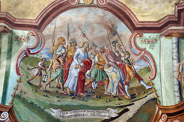 Image showing Frescoes with scenes of the Passion of Jesus