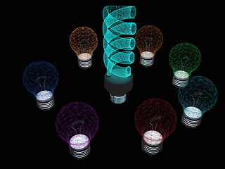 Image showing energy-saving lamps. 3D illustration