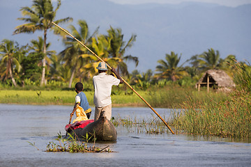 Image showing Life in madagascar countryside on river