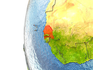 Image showing Senegal on globe