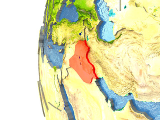 Image showing Sudan on globe