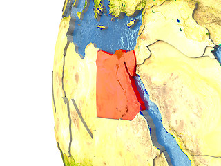 Image showing Egypt on globe