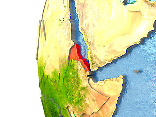 Image showing Eritrea on globe