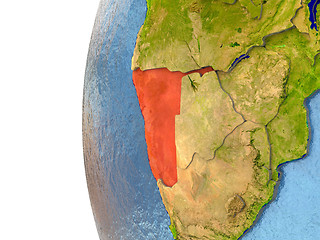 Image showing Namibia on globe