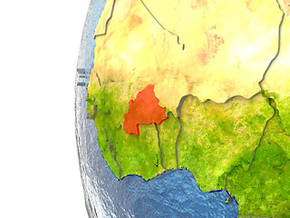 Image showing Burkina Faso on globe