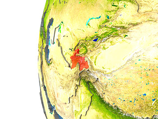 Image showing Tajikistan on globe