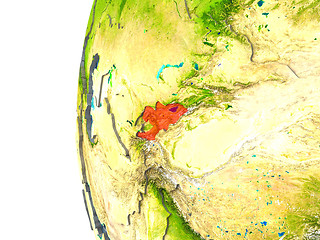 Image showing Kyrgyzstan on globe