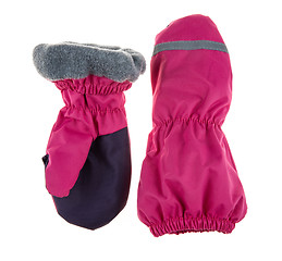 Image showing Children\'s autumn-winter mittens