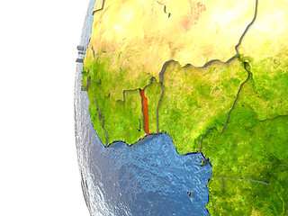 Image showing Togo on globe