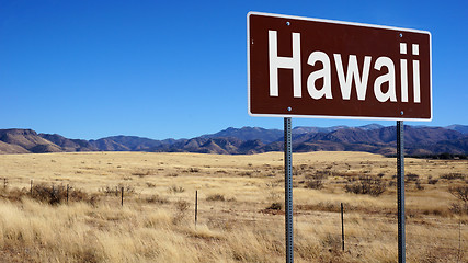 Image showing Hawaii brown road sign