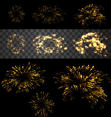 Image showing Set of isolated fireworks