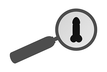 Image showing magnifying glass examination size of man\'s penis