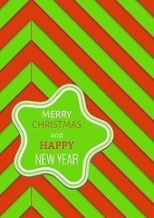 Image showing christmas background with green and red stripes