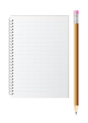 Image showing blank lined paper and pencil with eraser