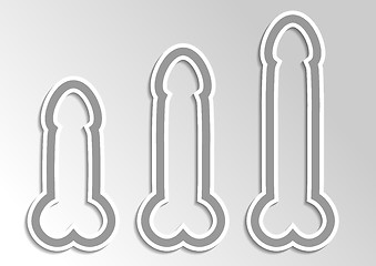 Image showing three different size penises