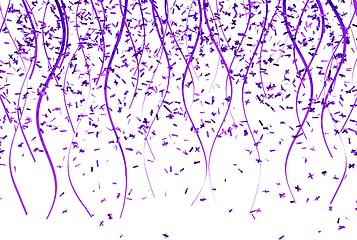 Image showing falling violet confetti