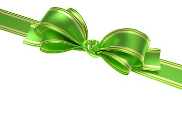 Image showing green ribbon and bow