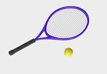 Image showing purple tennis racket