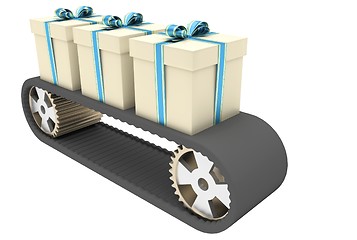 Image showing conveyer belt and gifts
