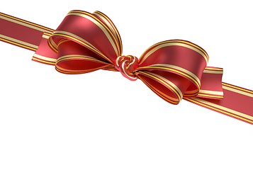 Image showing Red ribbon and bow