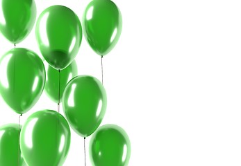 Image showing party green balloons