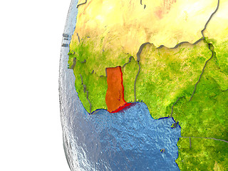 Image showing Ghana on globe