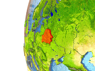 Image showing Belarus on globe