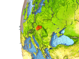 Image showing Slovakia on globe