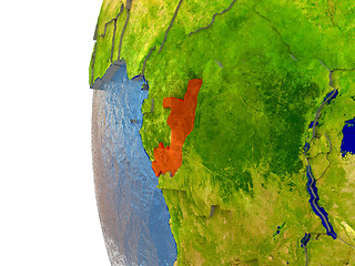 Image showing Congo on globe