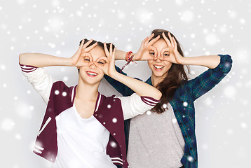 Image showing happy smiling pretty teenage girls having fun