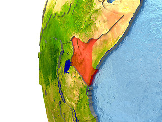 Image showing Kenya on globe