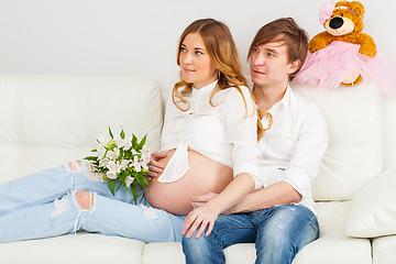 Image showing pregnancy. future father and mother waiting