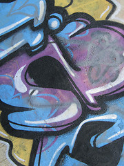 Image showing 3d letter wall graffiti detail