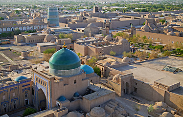 Image showing Aerial view of old town in Khiva, Uzbekistan