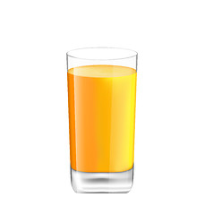 Image showing Orange Juice in Glass Isolated on White Background