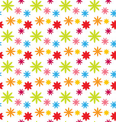 Image showing Seamless Floral Kid Texture with Colorful Flowers