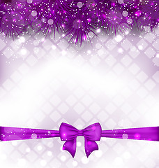 Image showing Shimmering Luxury Background with Bow Ribbon