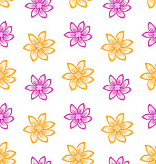 Image showing Summer Seamless Pattern with Colorful Flowers
