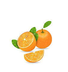 Image showing Set Orange Fruits, Cut and Slices
