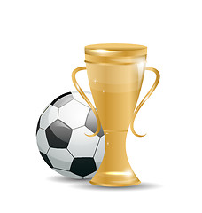 Image showing Golden Cup with Football Ball