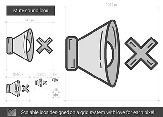 Image showing Mute sound line icon.